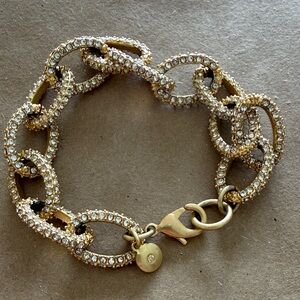 J. Crew Gold and Crystal Chain Bracelet